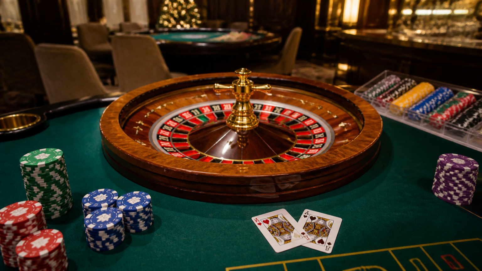 Game Nổ Hũ Rút Tiền Mặt: Khám Phá Trò Chơi Casino Đầy Hấp Dẫn Bàn roulette tại sòng bạc với phỉnh và khu vực trò chơi