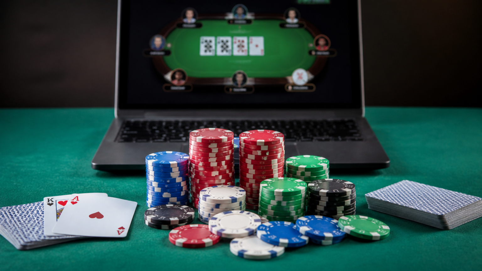 Online Poker Malaysia: A Practical Guide for Players Poker table with cards and chips for online poker